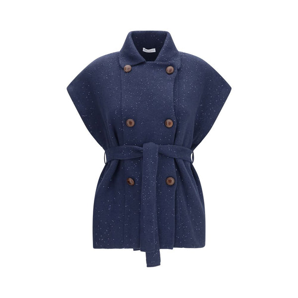 Brunello Cucinelli 96% Cotton vest in navy