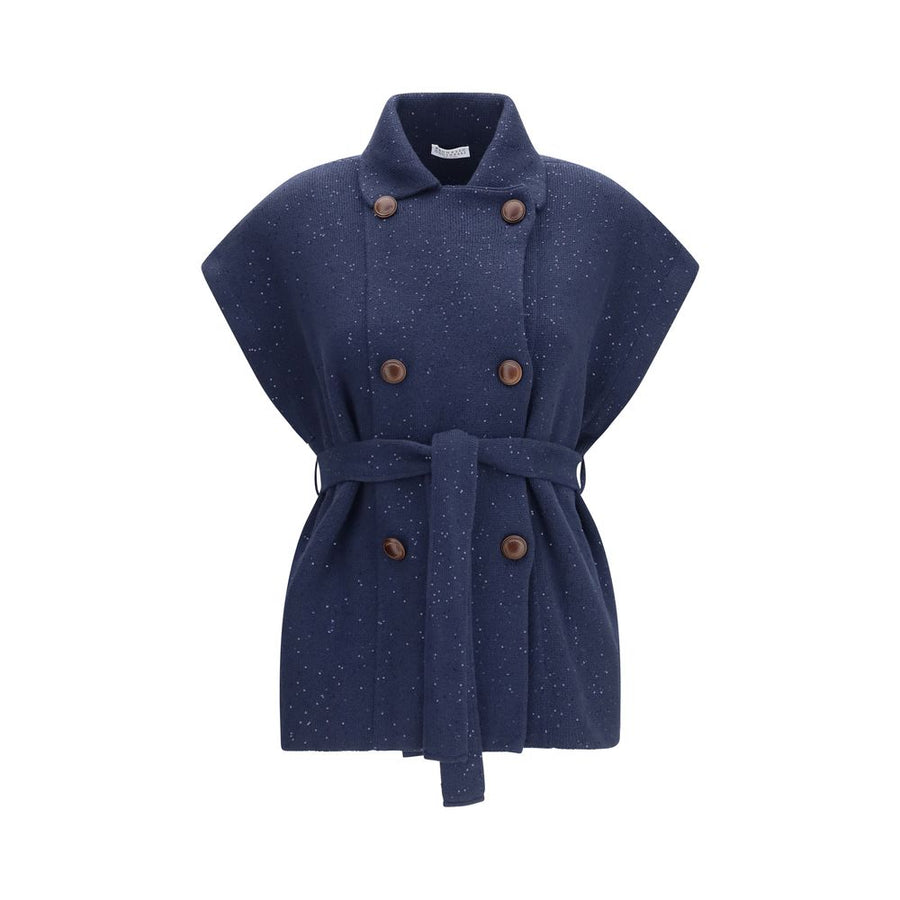Brunello Cucinelli 96% Cotton vest in navy