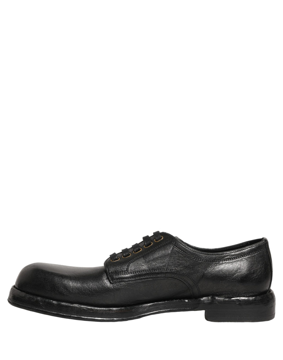 Dolce & Gabbana 100% Horse Leather derby shoes in black