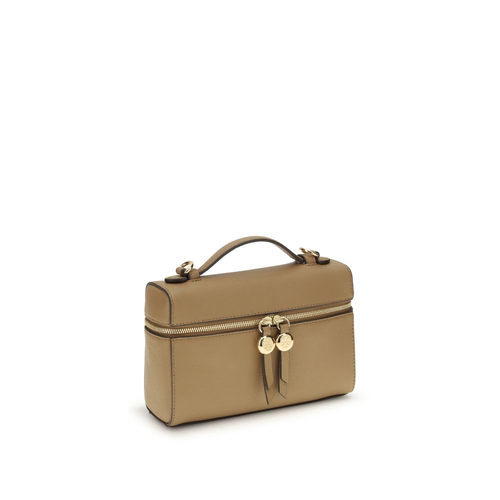 Beige Calf Leather Bos Taurus Handbag Bag