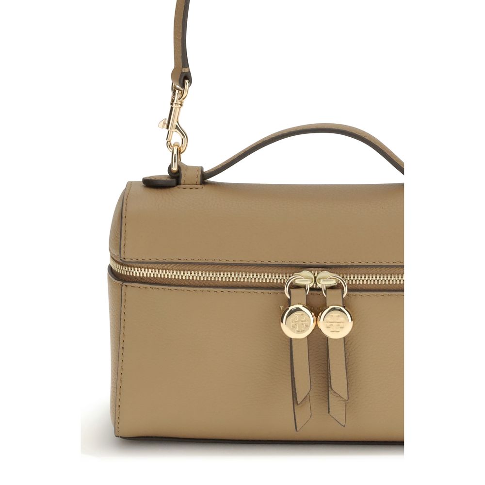 Tory Burch 100% Calf Leather Bos Taurus top handle bag in beige — view 4