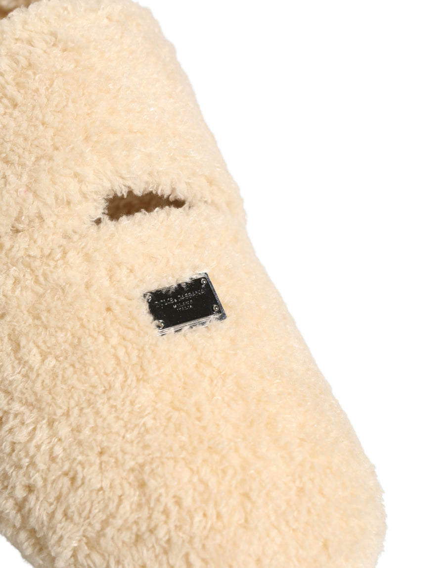 Dolce & Gabbana Faux Fur slipper in beige