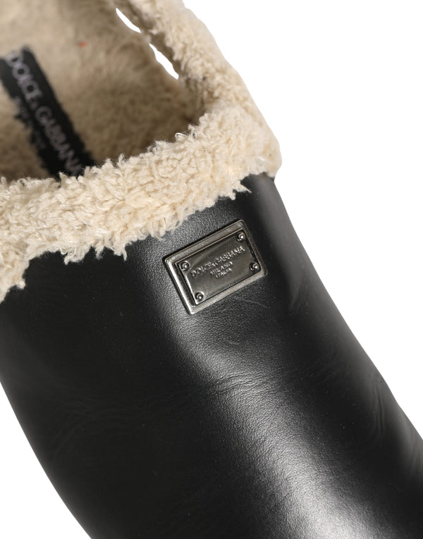 Dolce & Gabbana 98% Cotton 2% Elastane slipper in black