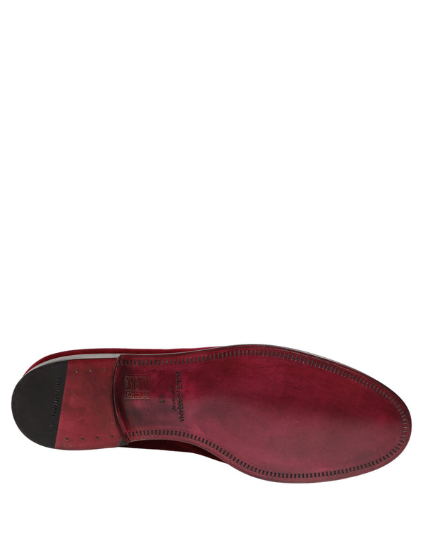 Dolce & Gabbana 100% Cotton upper; Leather lining; Leather outsole loafer in maroon