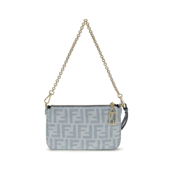 Fendi 100% Cotton clutch in blue