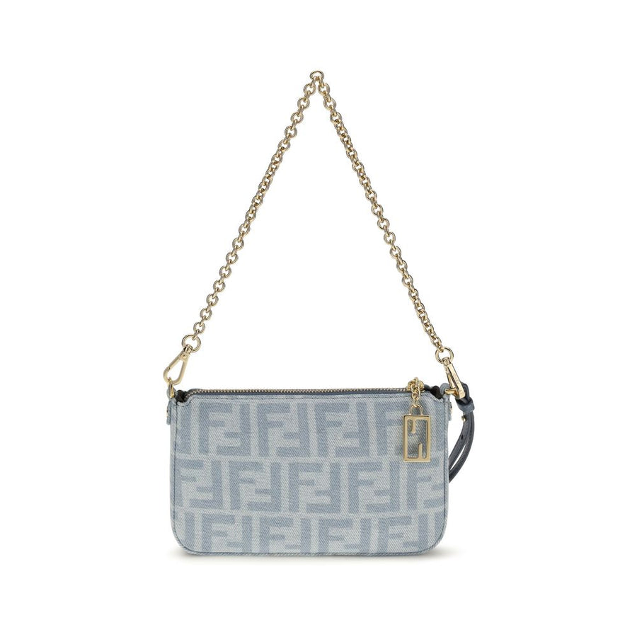 Fendi 100% Cotton clutch in blue