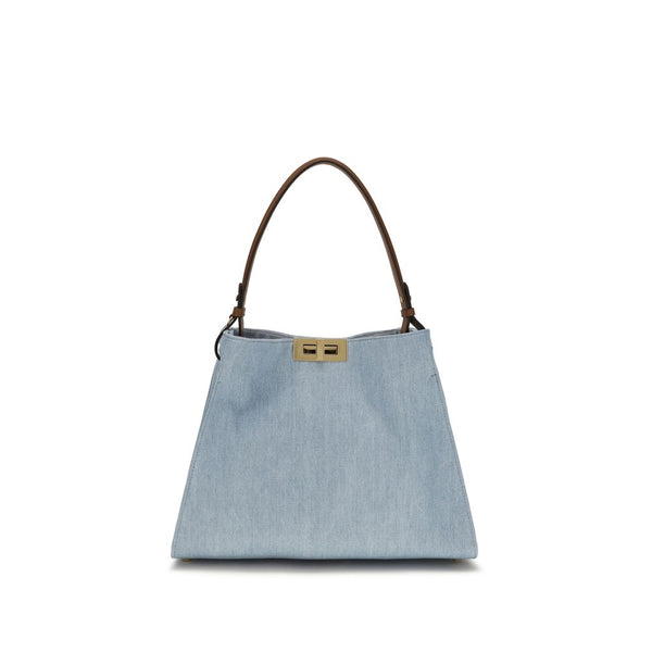 Fendi 60% Cotton shoulder bag in blue