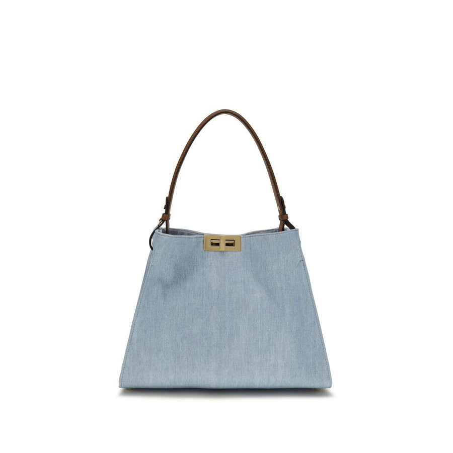 Fendi 60% Cotton shoulder bag in blue