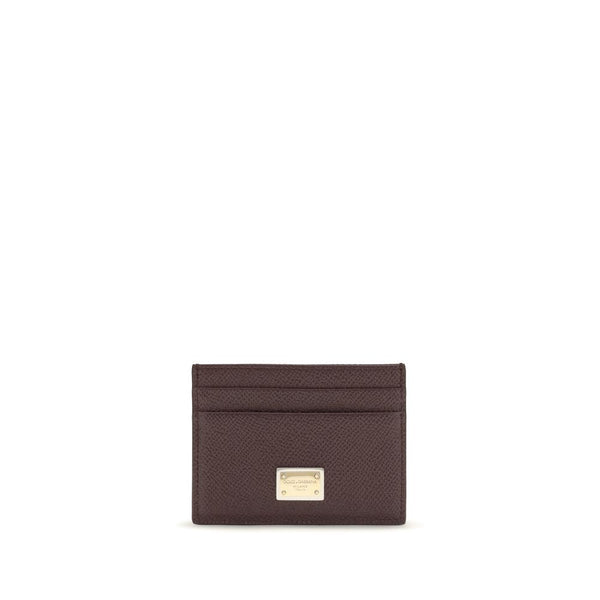 Dolce & Gabbana 100% Calf Leather Bos Taurus card case in brown