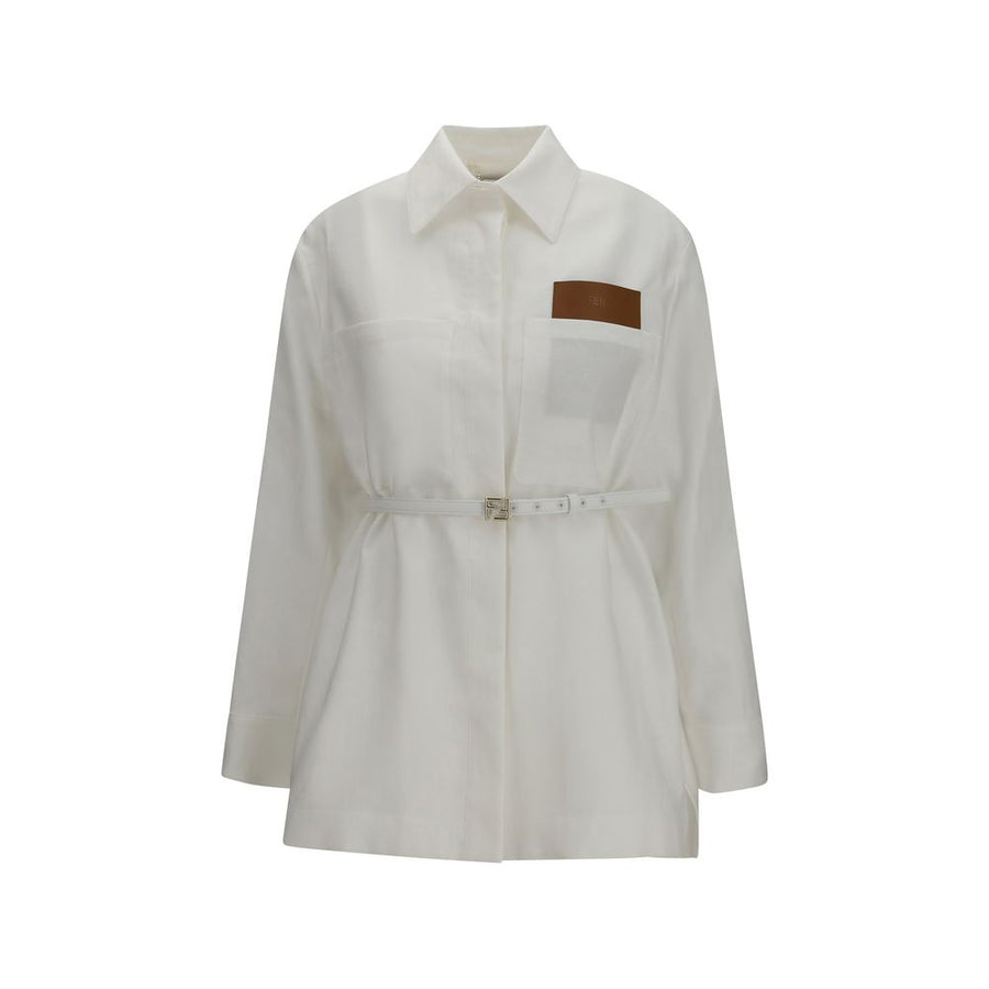 Fendi 71% Linen 29% Cotton jacket in white