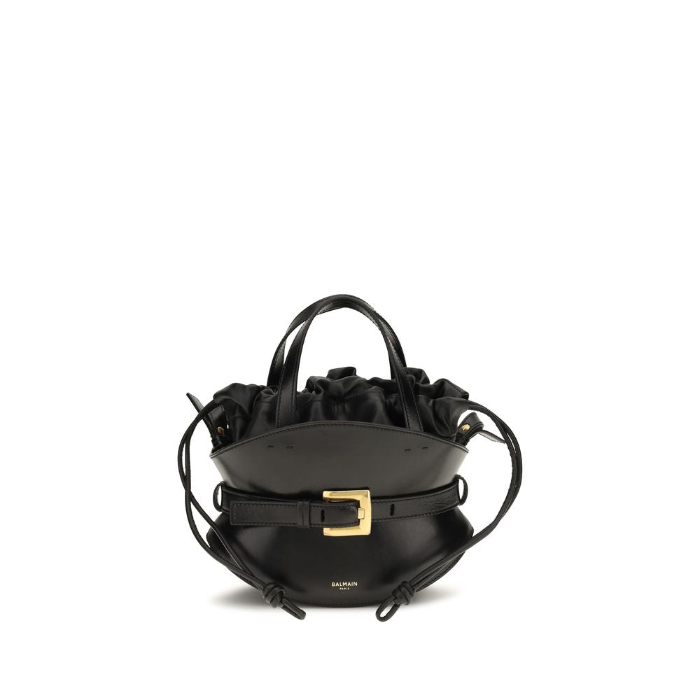 Balmain 100% Calf Leather Bos Taurus shoulder bag in black
