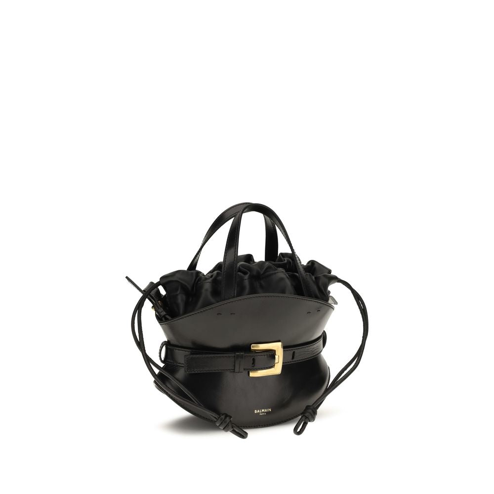Balmain 100% Calf Leather Bos Taurus shoulder bag in black — view 2