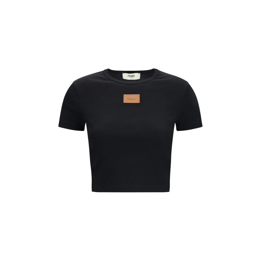 Fendi 94% Cotton 6% Elastane t-shirt in black
