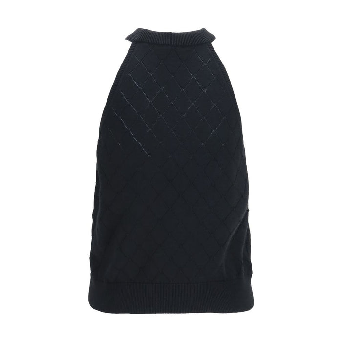 Balmain 100% Merino Wool Ovis Aries tank top in black — view 2