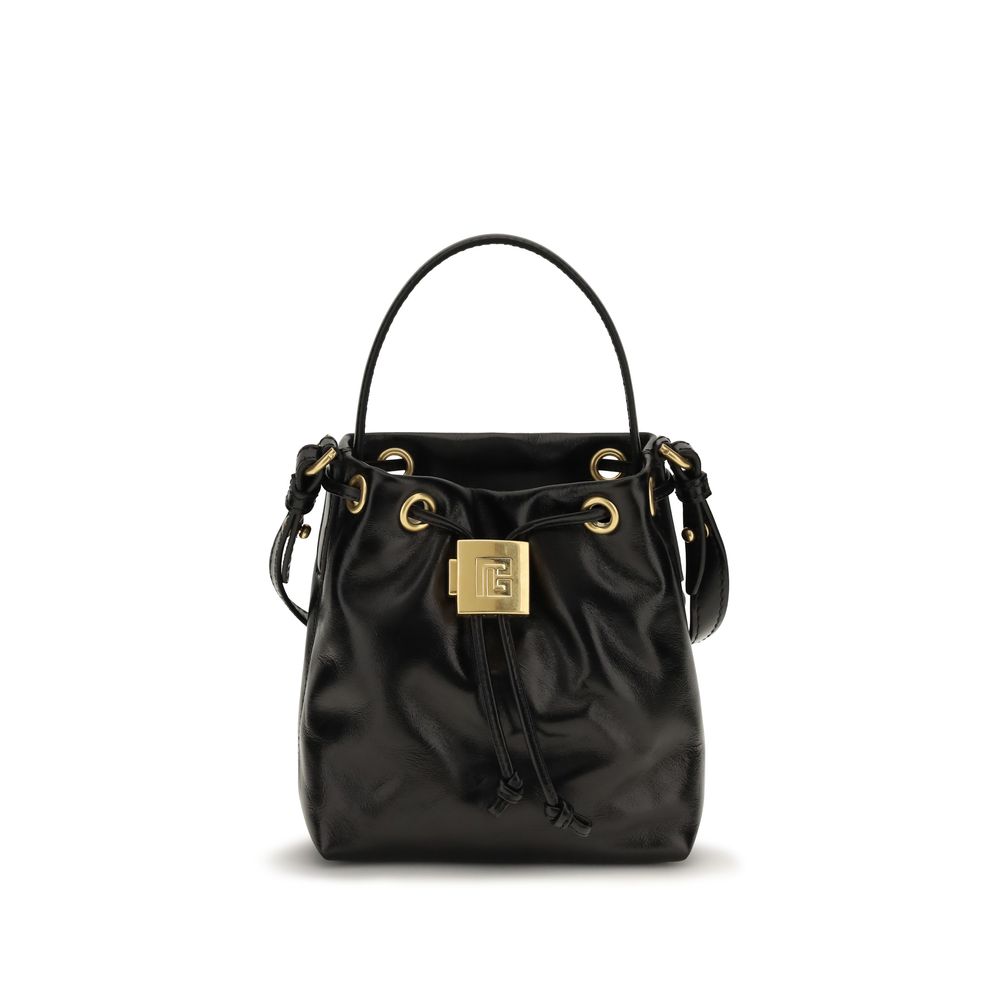 Balmain 100% Calf Leather Bos Taurus bucket bag in black