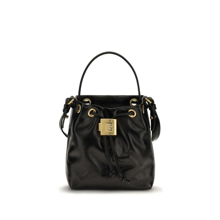 Balmain 100% Calf Leather Bos Taurus bucket bag in black