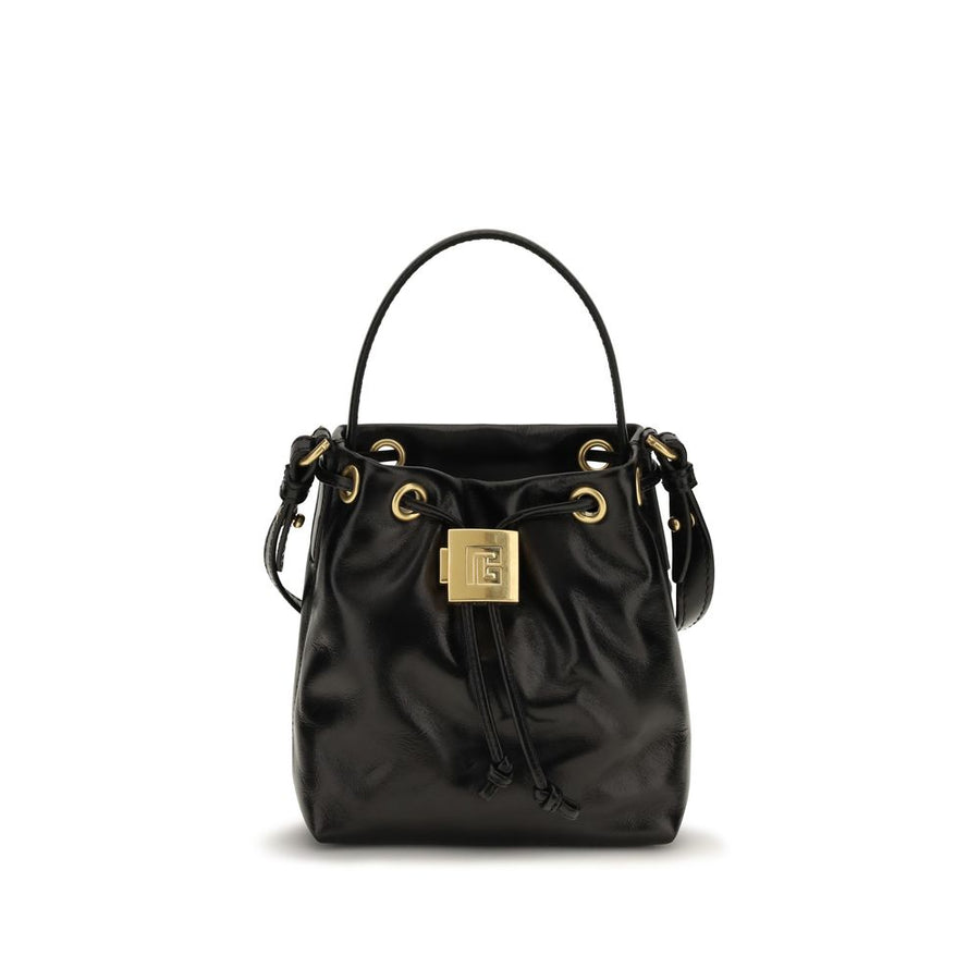 Balmain 100% Calf Leather Bos Taurus bucket bag in black