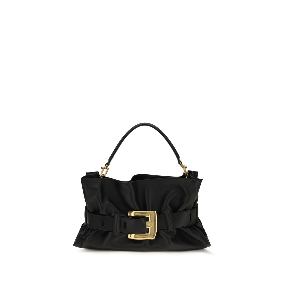 Balmain 100% Calf Leather Bos Taurus top handle bag in black