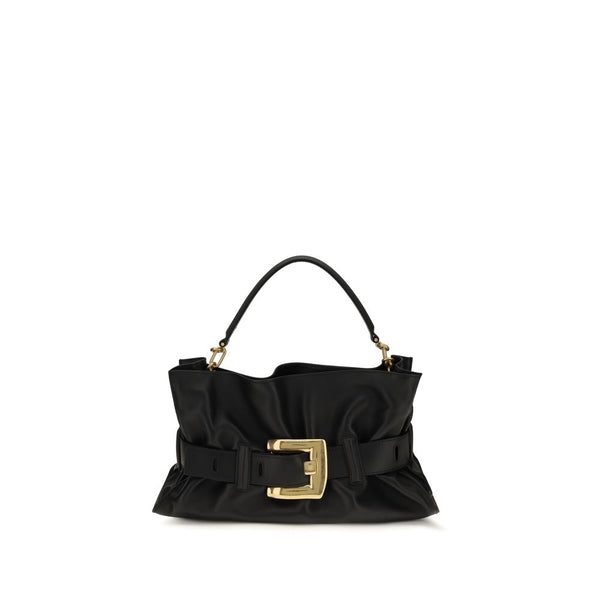 Balmain 100% Calf Leather Bos Taurus top handle bag in black