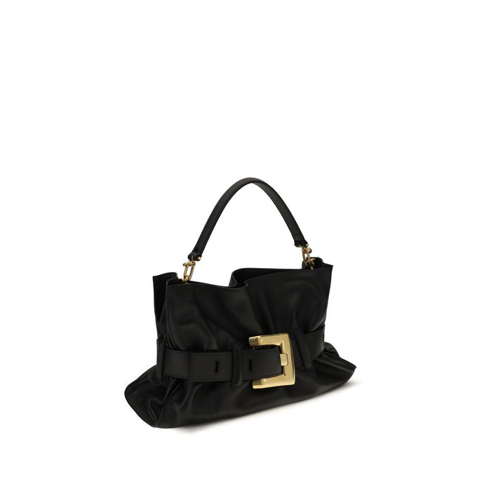 Balmain 100% Calf Leather Bos Taurus top handle bag in black — view 2