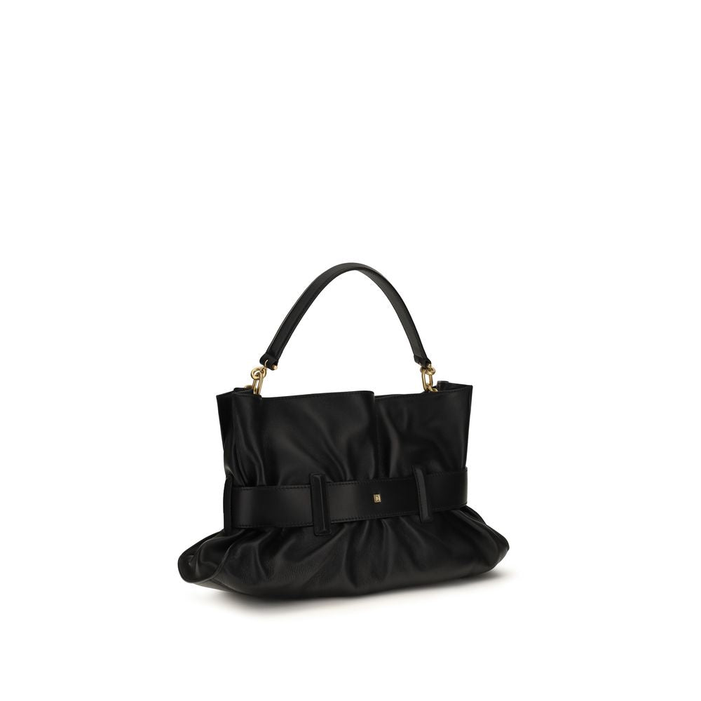 Balmain 100% Calf Leather Bos Taurus top handle bag in black — view 3