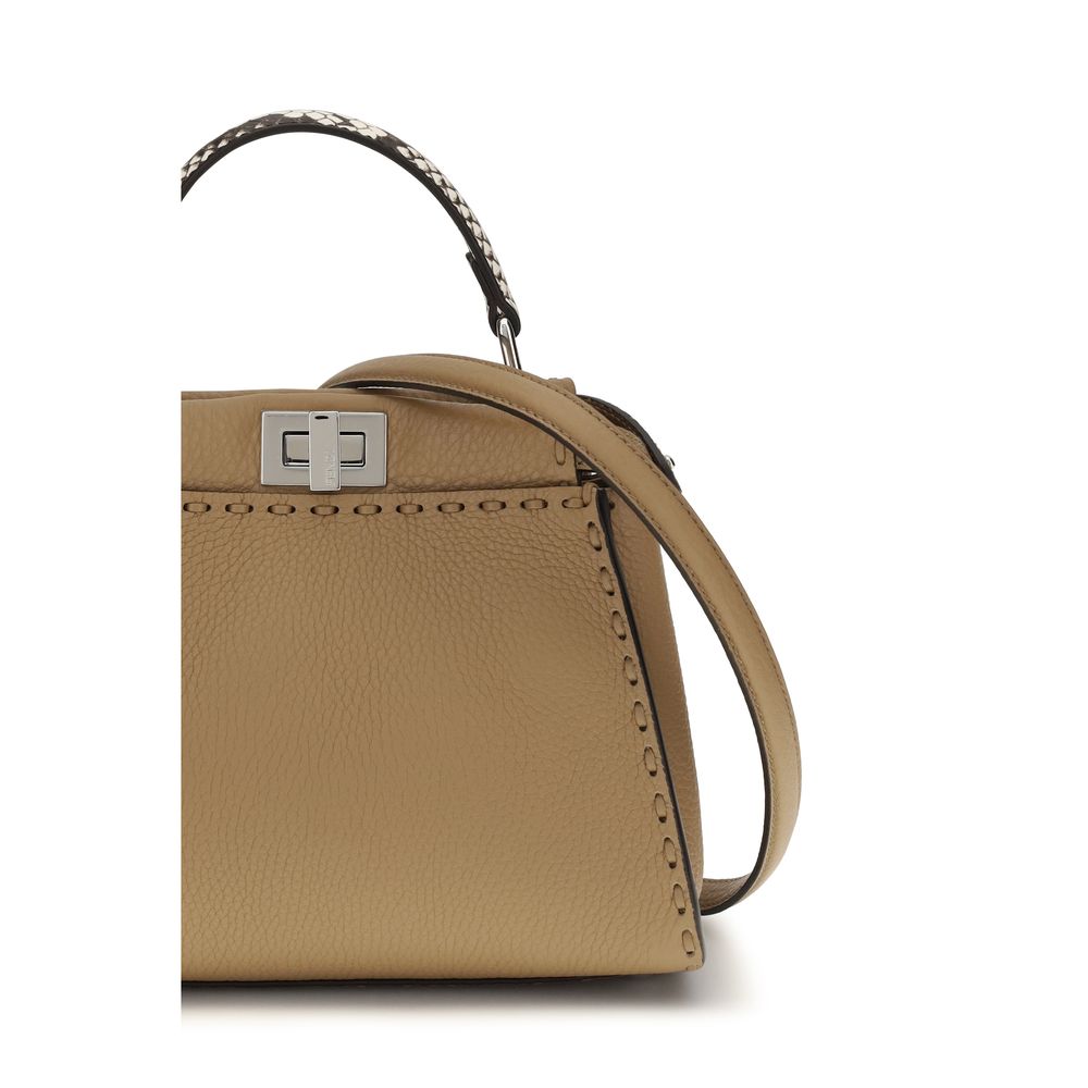 Beige Calf Leather Bos Taurus Handbag Bag