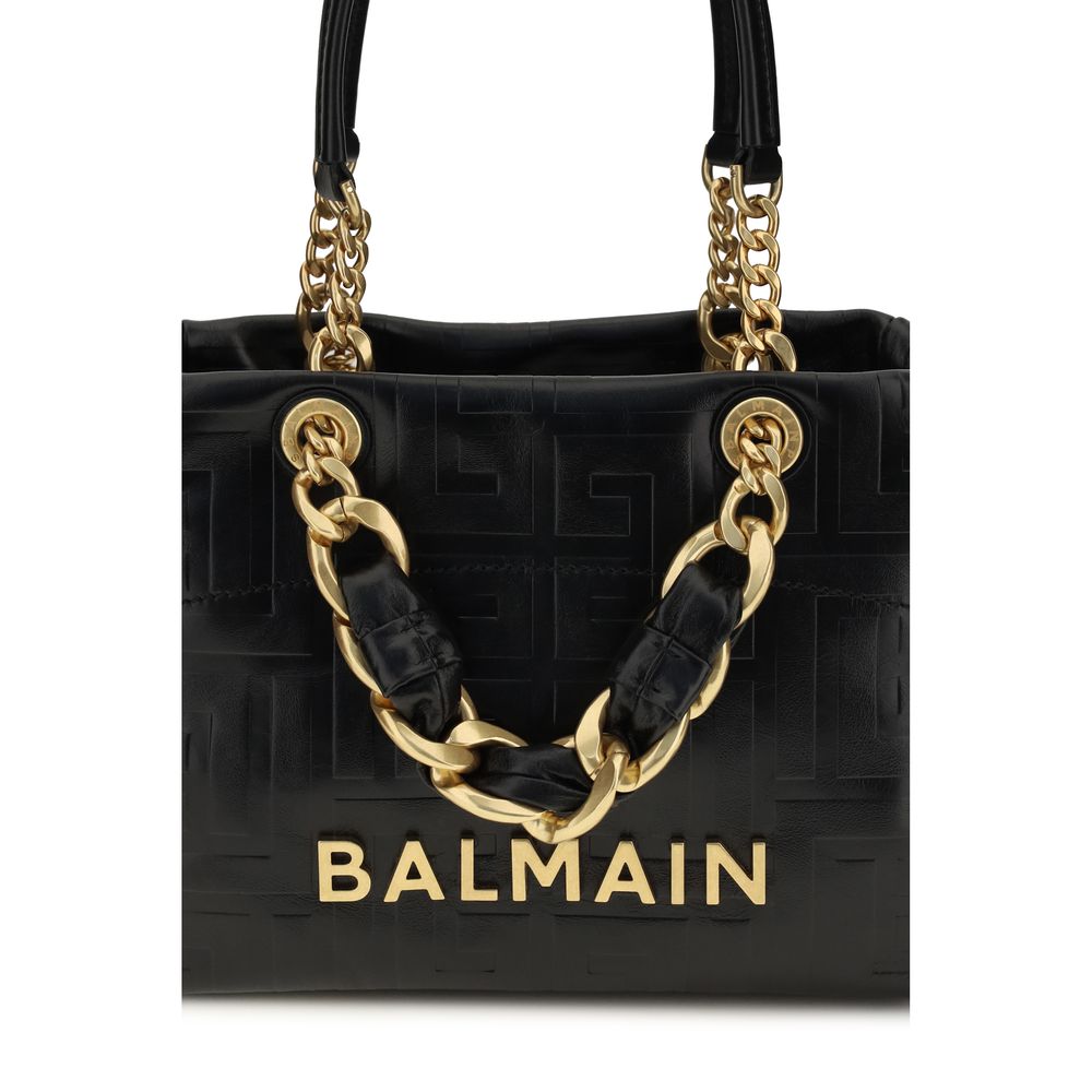 Balmain 100% Calf Leather Bos Taurus shoulder bag in black — view 4