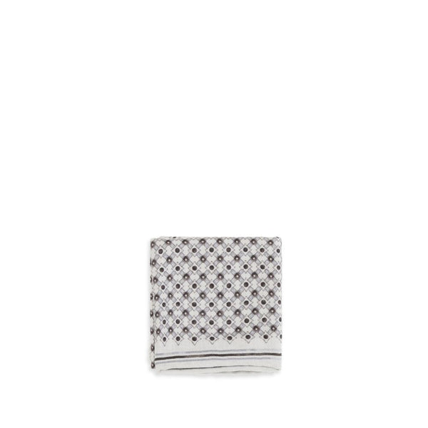Brunello Cucinelli 100% Silk pocket square in gray