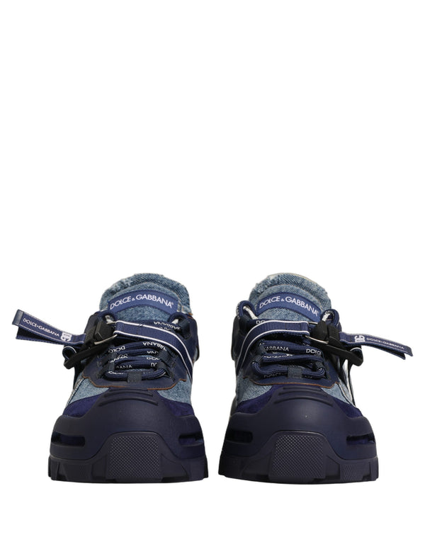 Dolce & Gabbana 11% Cotton 13% Nylon 17% Viscose 59% Calf sneaker in blue