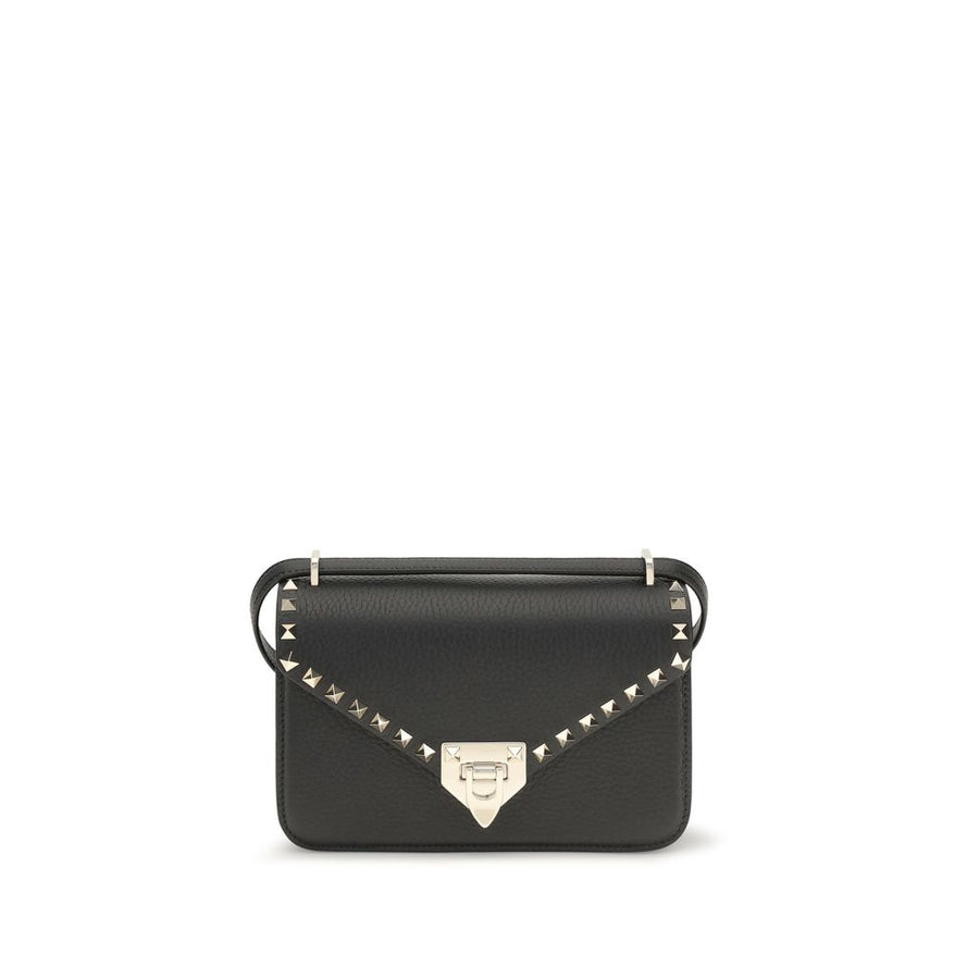 Valentino Garavani 100% Calf Leather Bos Taurus shoulder bag in black