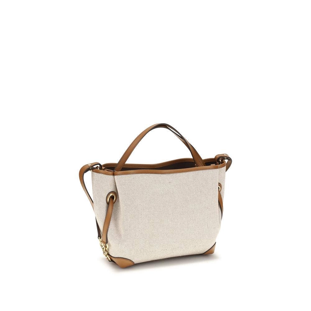 Beige Fabric Handbag Bag