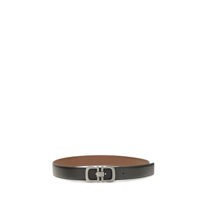 Ferragamo 100% Calf Leather Bos Taurus belt in black — view 2