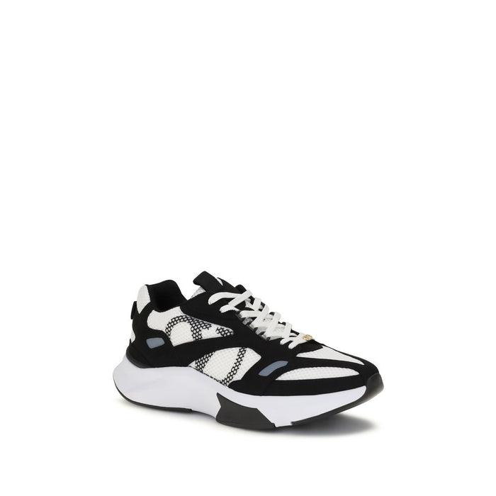 Valentino Garavani Mesh and suede sneaker in multicolor — view 2