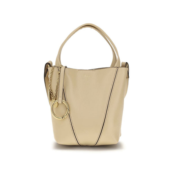 Chloé 100% Calf Leather Bos Taurus shoulder bag in beige