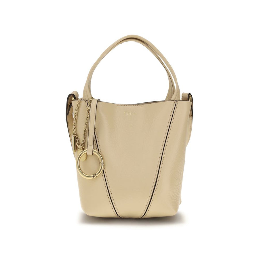 Chloé 100% Calf Leather Bos Taurus shoulder bag in beige