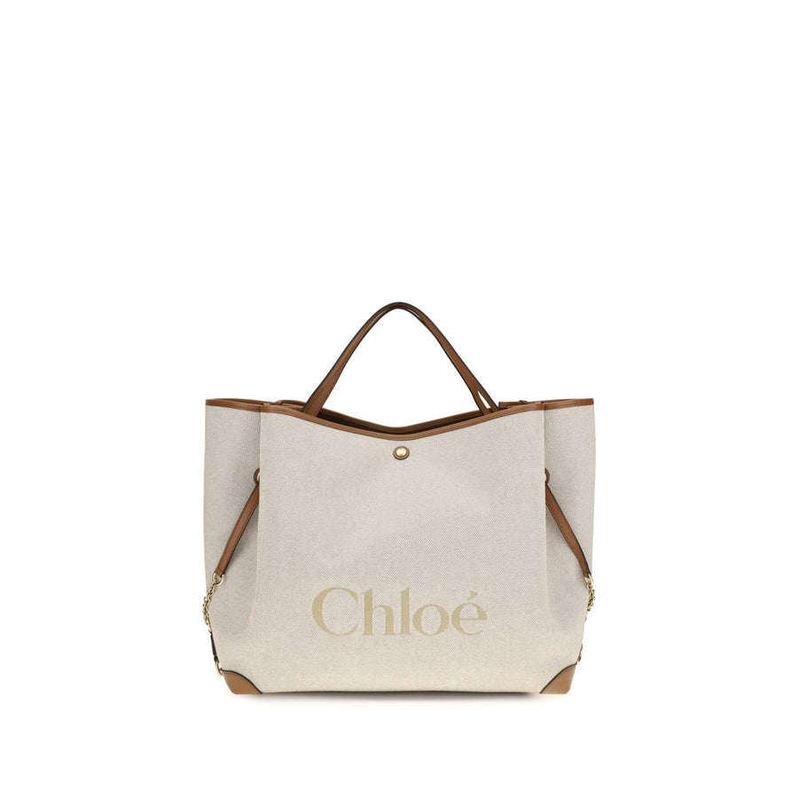 Chloé 100% Cotton tote bag in beige