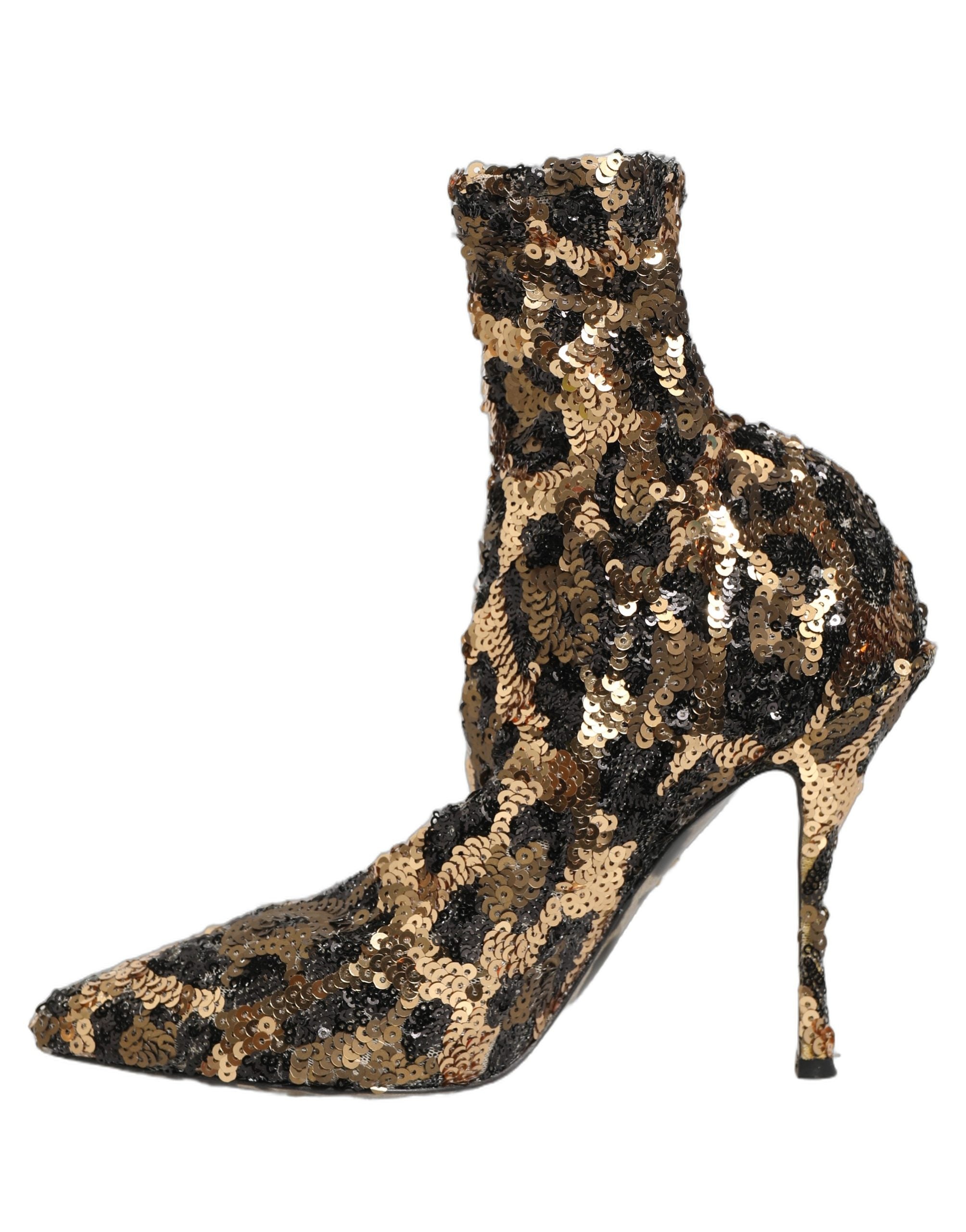 Dolce & Gabbana 95% Viscose boot in gold — view 3
