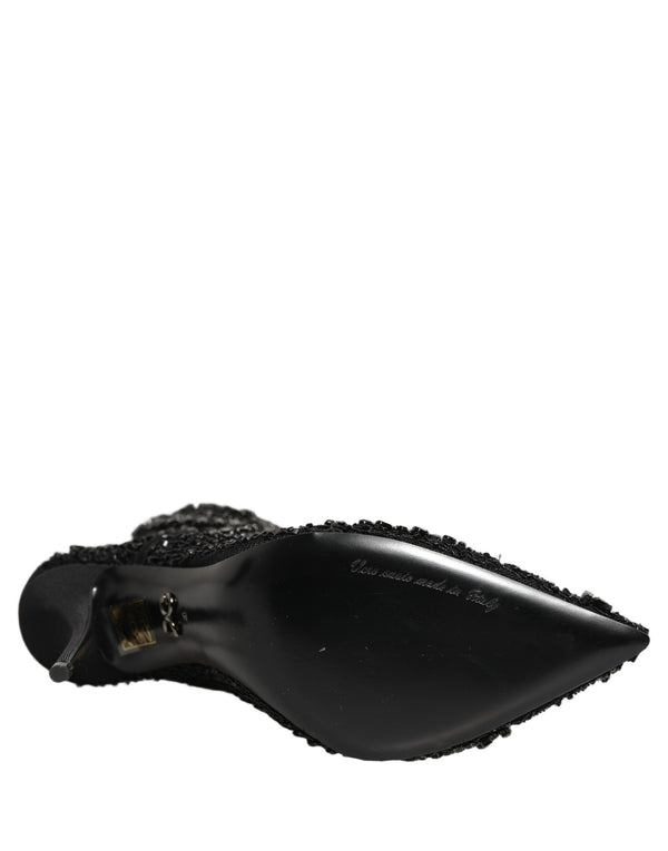Dolce & Gabbana 5% Polyester ankle boot in black