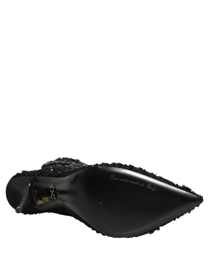 Dolce & Gabbana 5% Polyester ankle boot in black