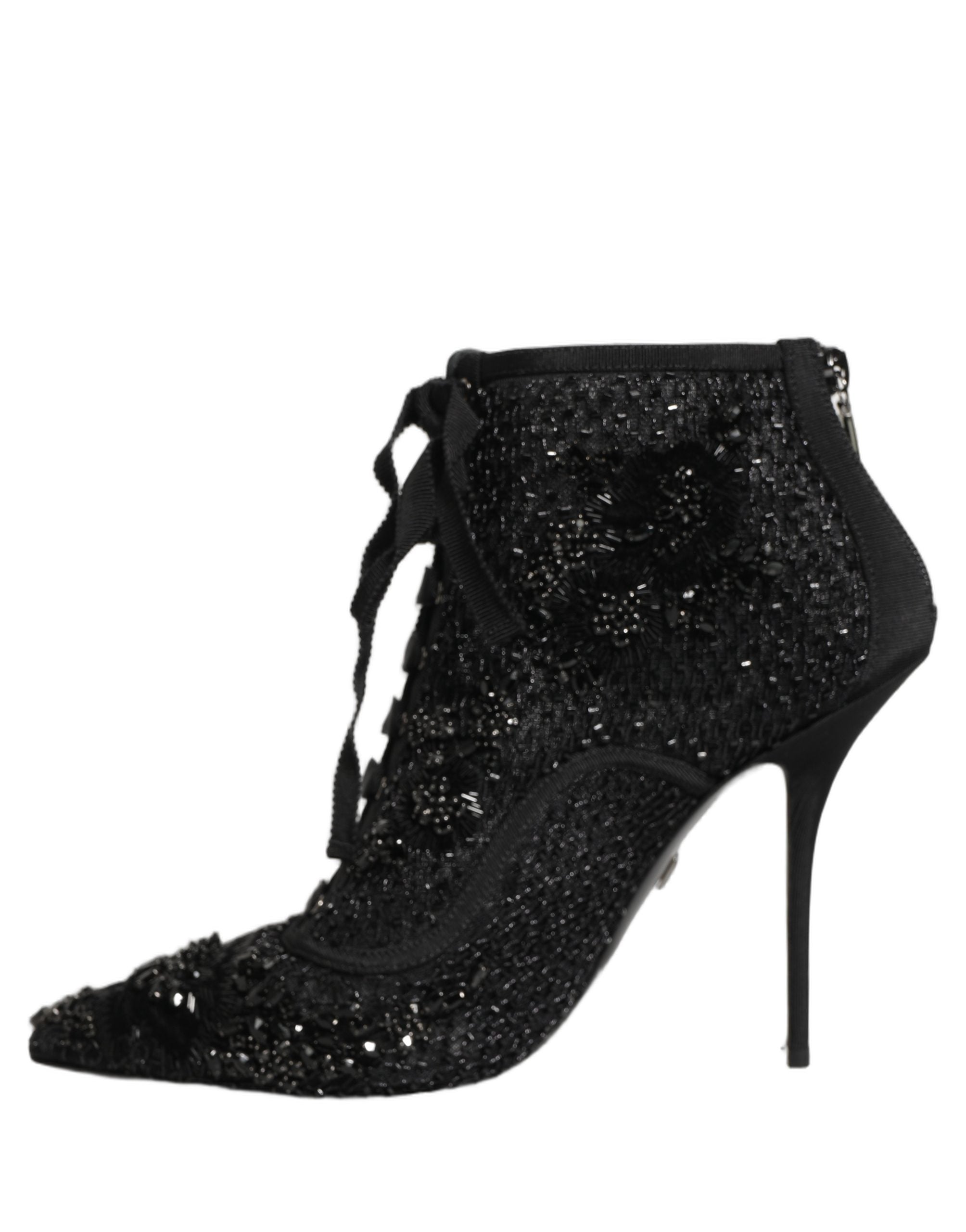 Dolce & Gabbana 5% Polyester ankle boot in black — view 2