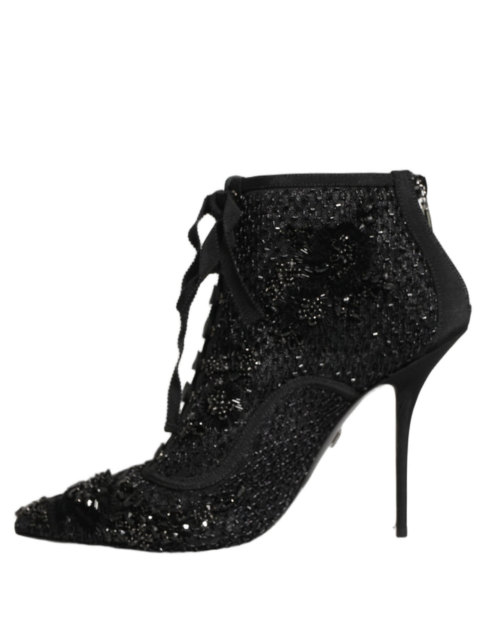 Dolce & Gabbana 5% Polyester ankle boot in black — view 2
