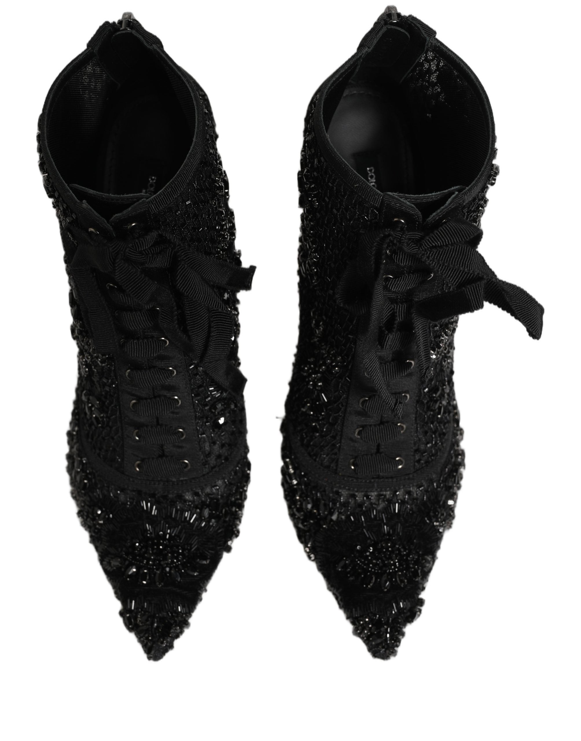Dolce & Gabbana 5% Polyester ankle boot in black — view 3
