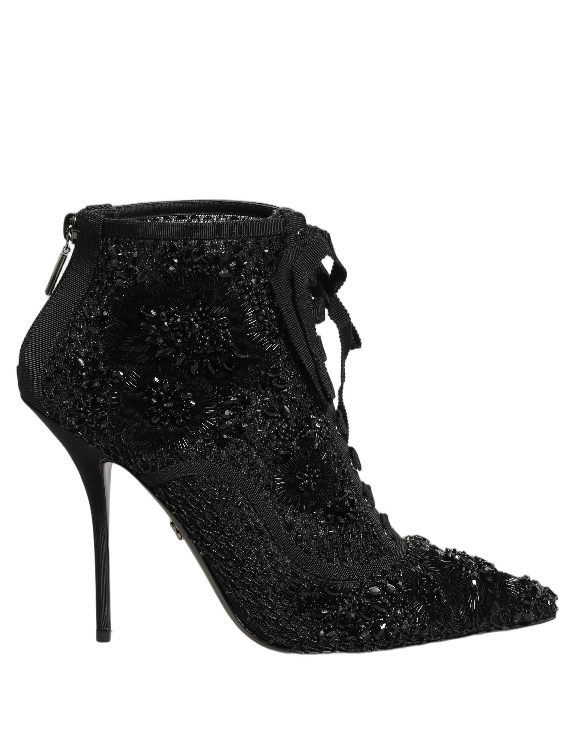 Dolce & Gabbana 5% Polyester ankle boot in black — view 5