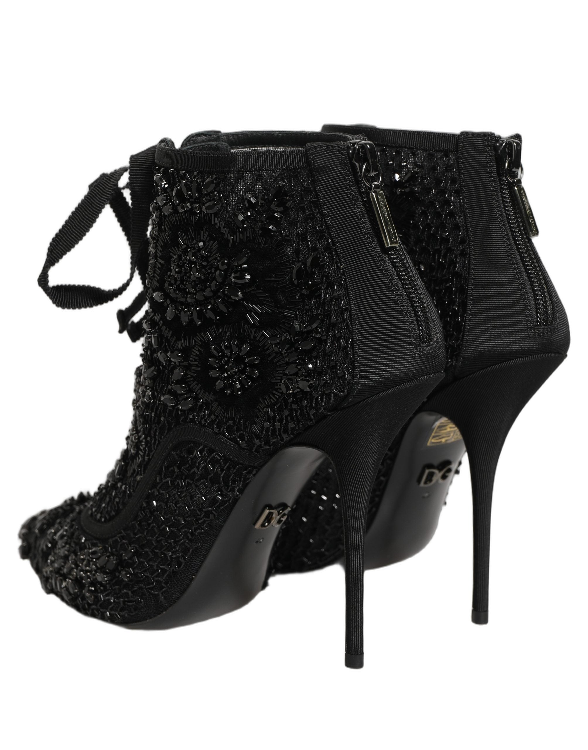 Dolce & Gabbana 5% Polyester ankle boot in black — view 6