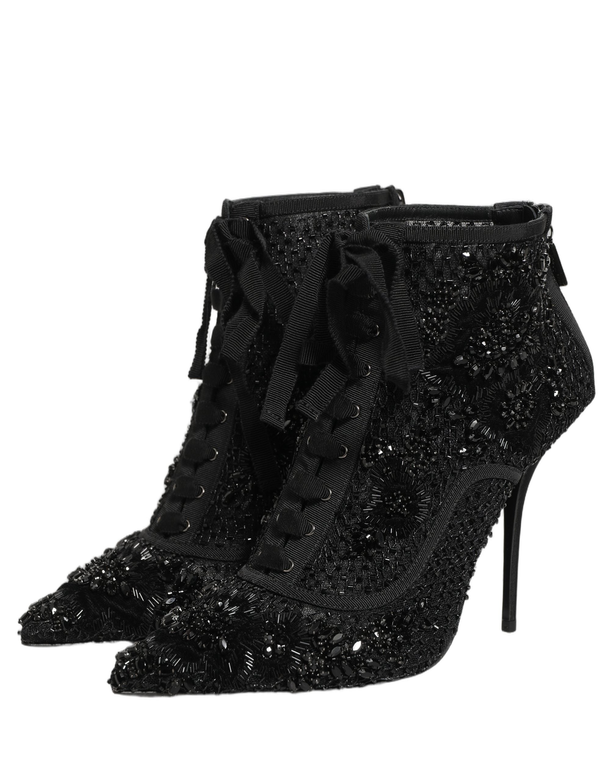 Dolce & Gabbana 5% Polyester ankle boot in black — view 7