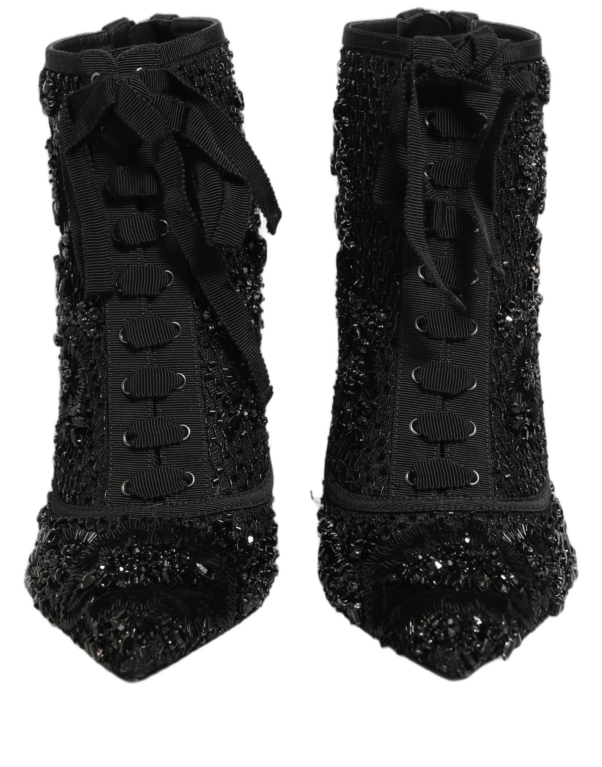 Dolce & Gabbana 5% Polyester ankle boot in black — view 8