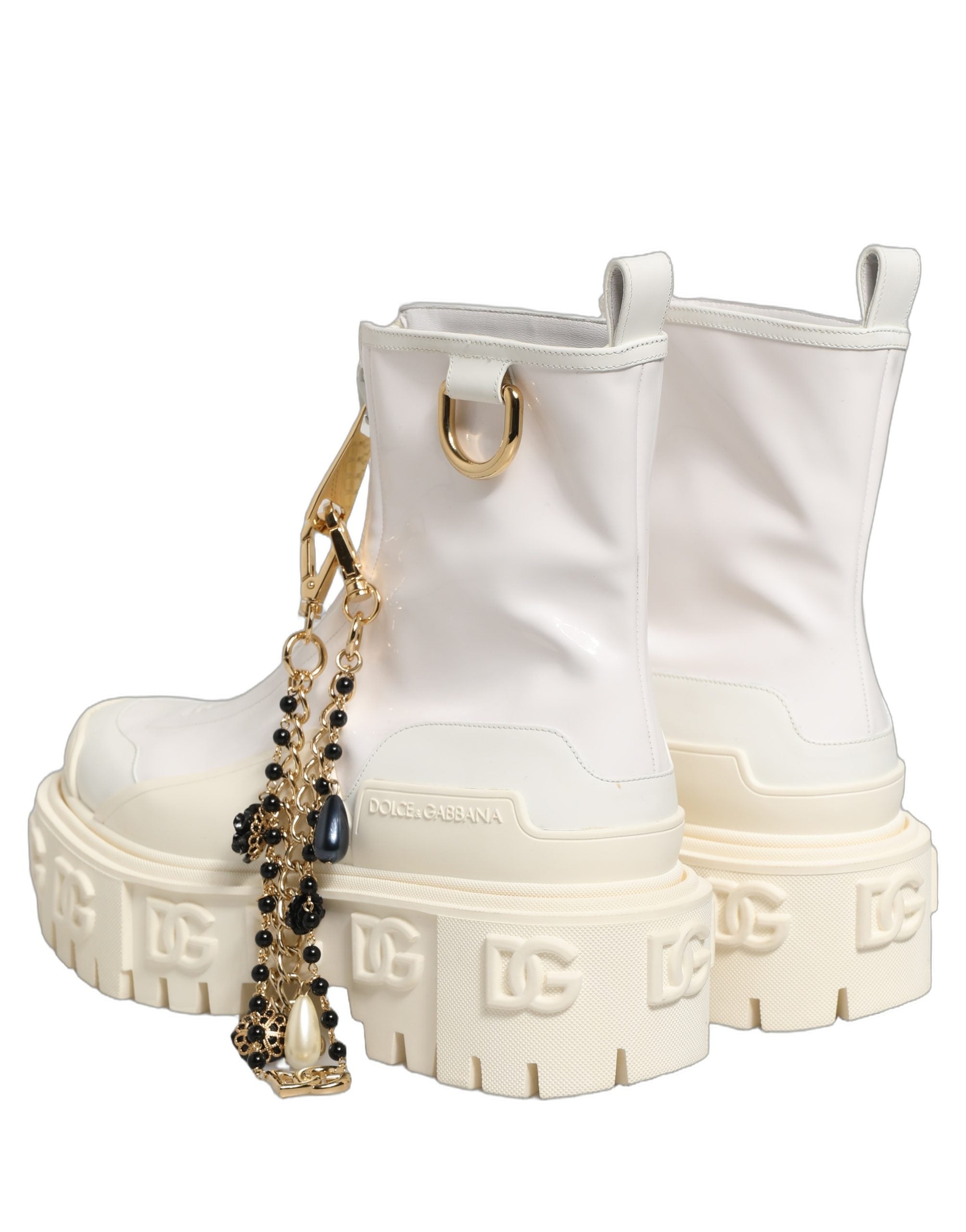Dolce & Gabbana 13% Cotton ankle boot in white — view 5