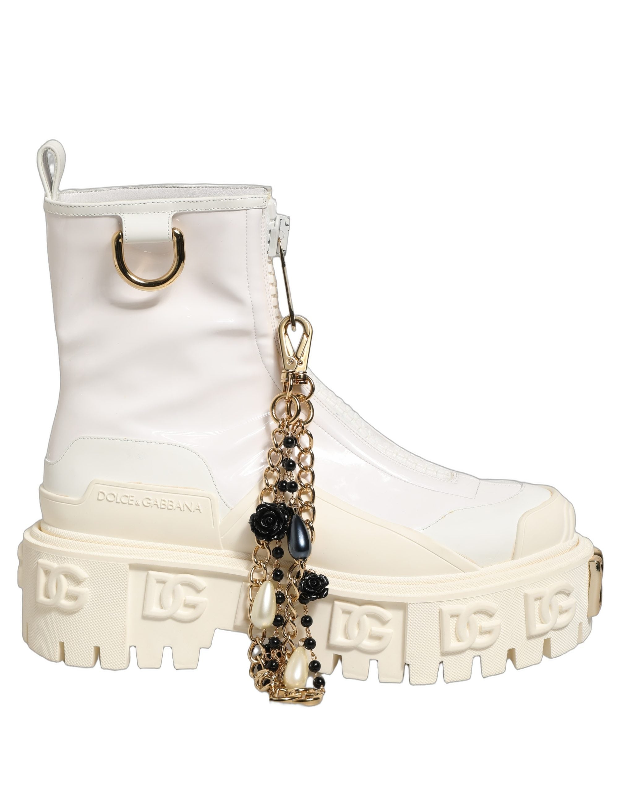 Dolce & Gabbana 13% Cotton ankle boot in white — view 7
