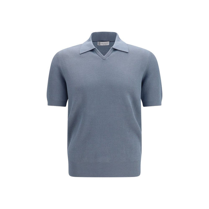 Brunello Cucinelli 100% Cotton polo shirt in blue