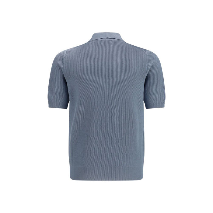 Brunello Cucinelli 100% Cotton polo shirt in blue — view 2